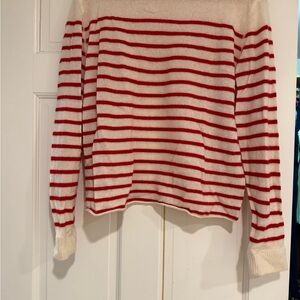 Reformation Red and Cream Striped Sweater